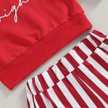 Kupretty Baby Girl Winter Clothes Santa Baby Long Sleeve Crewneck Sweatshirts Flare Pants Set Toddler Christmas Outfits (Merry+Bright-Red Plaid, 2-3 Years)