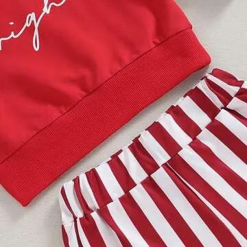 Kupretty Baby Girl Winter Clothes Santa Baby Long Sleeve Crewneck Sweatshirts Flare Pants Set Toddler Christmas Outfits (Merry+Bright-Red Plaid, 2-3 Years)