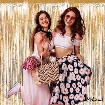 Champagne Gold Foil Fringe Curtain Backdrop for Parties