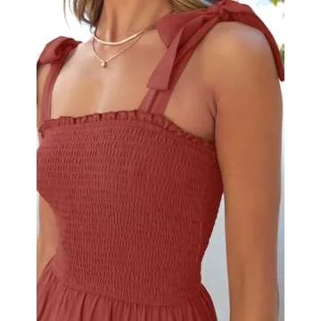 ZESICA Boho Spaghetti Strap Maxi Dress for Summer