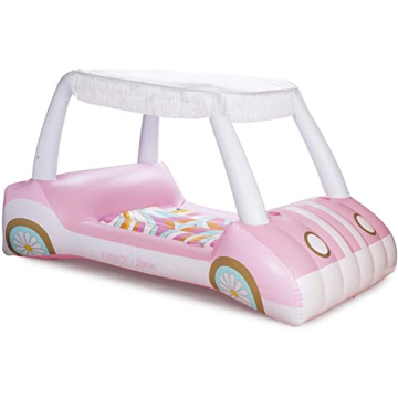 FUNBOY & BARBIE Malibu Golf Cart Luxury Inflatable Pool Float with Cup Holder