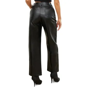 Chic DALLNS Women's Faux Leather High Waisted Pants