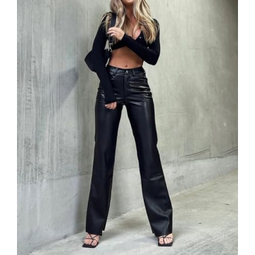 Chic DALLNS Women's Faux Leather High Waisted Pants