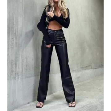Chic DALLNS Women's Faux Leather High Waisted Pants