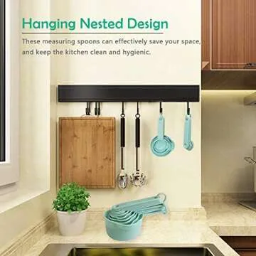 Measuring Cups and Spoons Set - 11 Pcs Premium Kitchen Measuring Tool, for Measuring Dry and Liquid Ingredients, Including 6 Measuring Spoons and 5 Measuring Cups (Light Green)