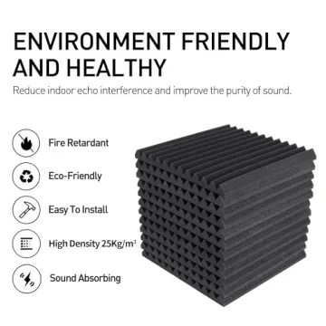 Acoustic Foam Panels - 52 Pack for Soundproofing