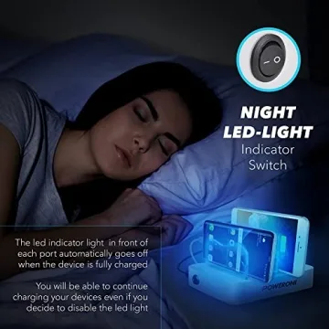 Poweroni 4 Port USB Charging Station for Multiple Devices