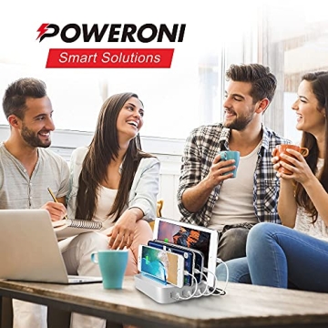 Poweroni 4 Port USB Charging Station for Multiple Devices