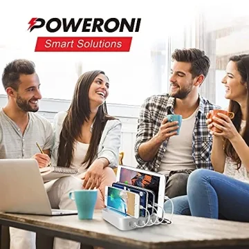 Poweroni 4 Port USB Charging Station for Multiple Devices
