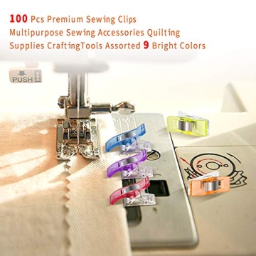Sewing Clips Set 100 Pcs with Rabbit Design Storage Tin