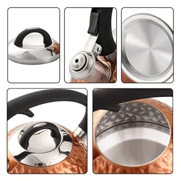 HRHongRui 3.2 Quart Copper Tea Kettle - Durable & Stylish