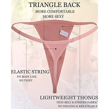 FINETOO 10 Pack Stylish Cotton G-String Thongs for Women
