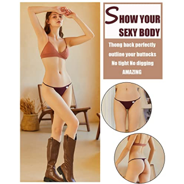 FINETOO 10 Pack Stylish Cotton G-String Thongs for Women