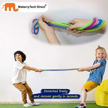 Chew Necklaces for Sensory Kids 12 Pack, Chewy Necklace Stretchy Coil Bracelet Sensory Toys for Kids with Autism Anxiety ADHD, Oral Sensory Chew Toys for Boys Girls Fidgeting Biting