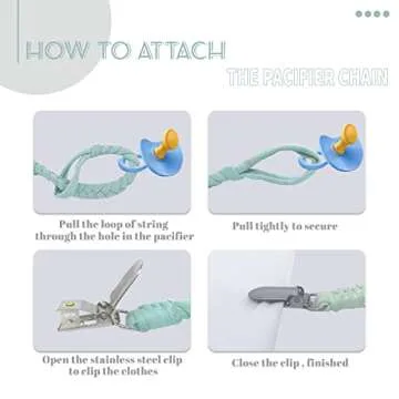 Duludulu Braided Pacifier Clip for Boys & Baby Girl, Binky Clips Pacifier Holder 100% Handmade Teething Straps Unisex Design Smoother Mam Pacifier Clip Fits All Pacifiers for Shower Birthday Gifts