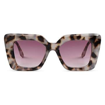 Appassal Retro Oversized Square Cateye Sunglasses for Women Men Trendy UV400 Designer Shades AP3666 Tortoise/Pink