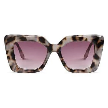 Appassal Retro Oversized Square Cateye Sunglasses for Women Men Trendy UV400 Designer Shades AP3666 Tortoise/Pink