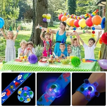 SEKEAHU 25 PCS Light Up Fidget Toys Slap Bracelets