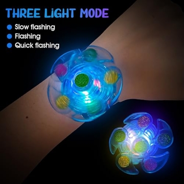 SEKEAHU 25 PCS Light Up Fidget Toys Slap Bracelets