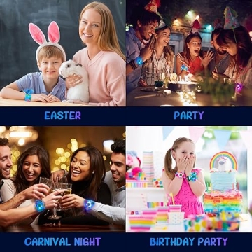 SEKEAHU 25 PCS Light Up Fidget Toys Slap Bracelets