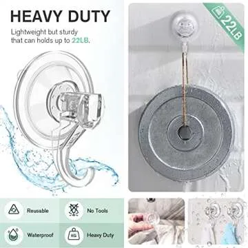 Heavy Duty Suction Cup Wreath Hangers - 22 LB Capacity