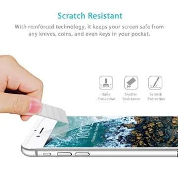 Syncwire Screen Protector for iPhone 8/7/6s/6 [3-Pack], Anti-Fingerprint 9H Tempered Glass Protective Screen for iPhone 8/7/6s/6 (Screen-Alignment Frame Included, Bubble-Free) [Not Edge to Edge]
