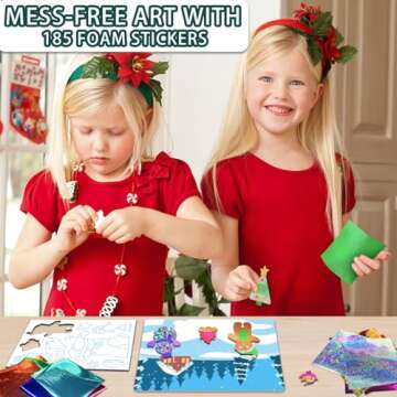 SOOVSY 200 Sheets Christmas Art & Craft Activity, Foil Art Fun Kit for Kids, Foil Art for Kids Craft...