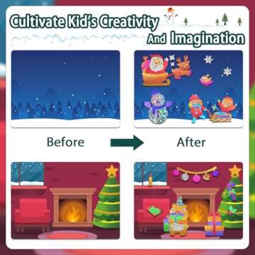 SOOVSY 200 Sheets Christmas Art & Craft Activity, Foil Art Fun Kit for Kids, Foil Art for Kids Crafts Kit DIY Creative Birthday Gifts Travel Toys for 4 5 6 7 8 9 Years Old Kids Girls Boys