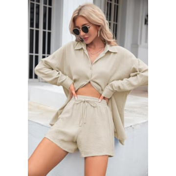 Meenew Summer Outfits for Women - 2 Piece Casual Set