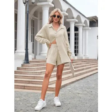 Meenew Summer Outfits for Women - 2 Piece Casual Set
