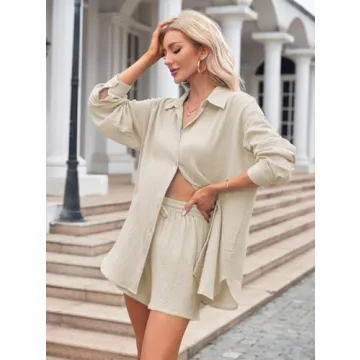 Meenew Summer Outfits for Women - 2 Piece Casual Set