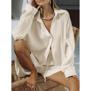 Meenew Summer Outfits for Women - 2 Piece Casual Set