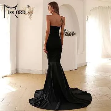 Miss ord Women's Sexy Asymmetrical Slit Evening Dress