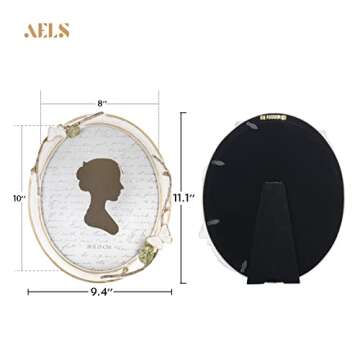 AELS 8x10 Inch Oval Vintage Picture Frame with 3D Butterfly, Antique Photo Frames with Glass Front, Luxury Photo Display, Tabletop Wall Hanging, Gift Ideas