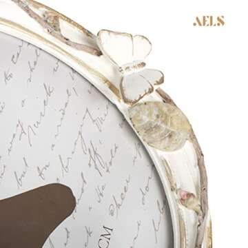 AELS 8x10 Inch Oval Vintage Picture Frame with 3D Butterfly, Antique Photo Frames with Glass Front, Luxury Photo Display, Tabletop Wall Hanging, Gift Ideas