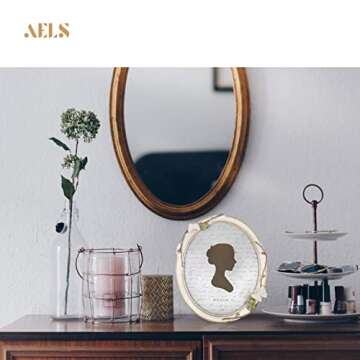 AELS 8x10 Inch Oval Vintage Picture Frame with 3D Butterfly, Antique Photo Frames with Glass Front, Luxury Photo Display, Tabletop Wall Hanging, Gift Ideas