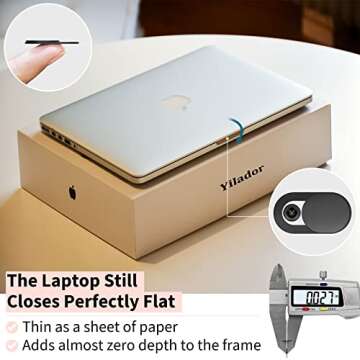Yilador Laptop Camera Cover Slide, Ultra Thin Webcam Cover for iPhone iPad MacBook Pro Computer iMac...