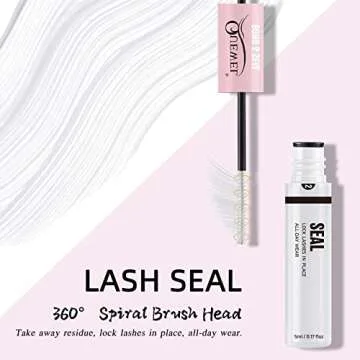 QUEWEL Eyelash Bond & Seal, Waterproof & Long-Lasting, White Double Tube Lashes Glue for DIY Eyelash Extensions at Home