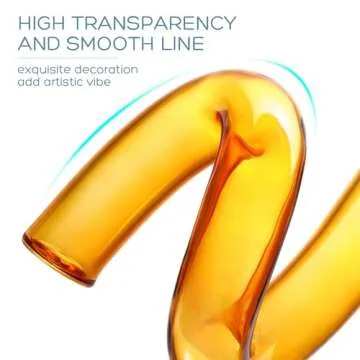 Cabilock Decorative Glass Vase Geometric French Flower Pot Abstract Floral Arrangement Vase Table Centerpiece for Dried Flowers Home Shop Weddings Orange