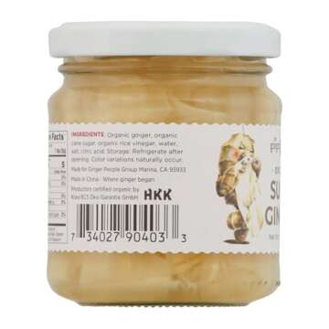 The Ginger People Organic Pickled Sushi Ginger, 6.70-Ounce Glass Bottle