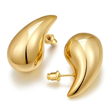 FAMARINE Chunky Gold Drop Earrings for Stylish Women