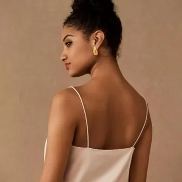 FAMARINE Chunky Gold Drop Earrings for Stylish Women