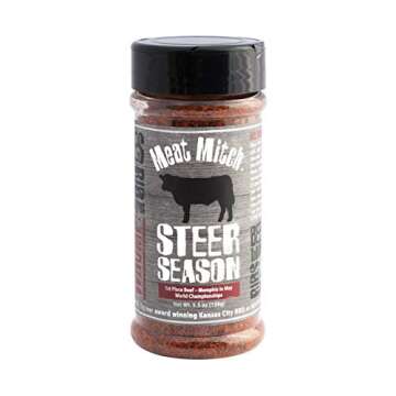 Meat Mitch Steer Season Beef Seasoning, 6.2 Ounce - Memphis in May World Championship Winning BBQ Ru...