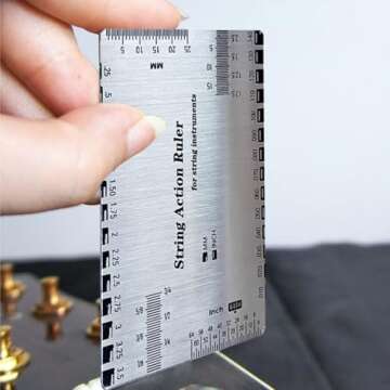 String Action Gauge Ruler – Guitar Height Setup Tool for Electric, Bass & Acoustic Guitars, Adjust...