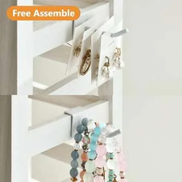 Ikee Design 5 Tiers Wooden Jewelry Display Rack for All