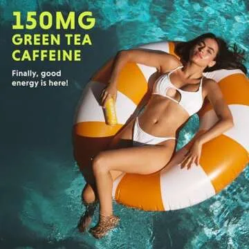 GORGIE Sugar Free Natural Energy Drinks, Sparkling Mango Tango (12 Pack) - Healthy Energy Drinks - N...