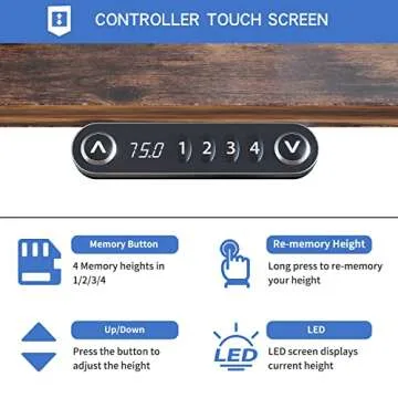 BUNOEM L-Shaped Adjustable Electric Desk for Home Office