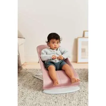 BabyBjörn Bouncer Bliss, Dusty Pink, Woven, Petal Quilt | 2-in-1 Adjustable Baby Bouncer Seat and Toddler Chair, Newborn to Toddler (8-29 lbs), 4 Positions, Lightweight & Portable