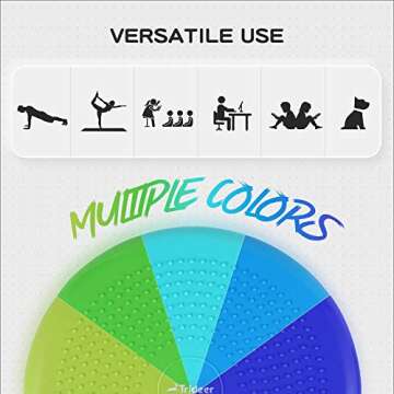 Trideer Inflated Wobble Cushion - Wiggle Seat for Sensory Kids(Multiple Colors), Balance Disc (Extra Thick), Flexible Seating for All Age (34CM Rose)