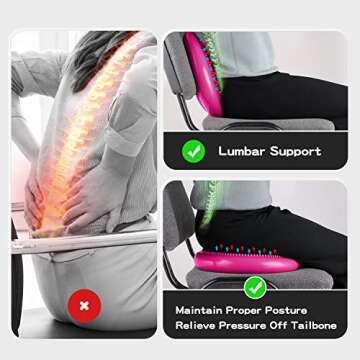 Trideer Inflated Wobble Cushion - Wiggle Seat for Sensory Kids(Multiple Colors), Balance Disc (Extra Thick), Flexible Seating for All Age (34CM Rose)